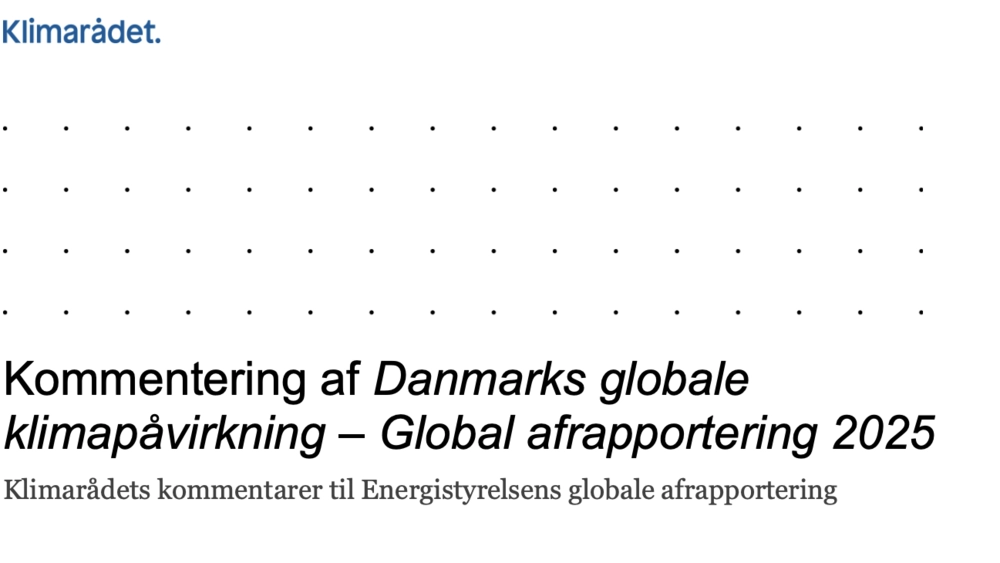Klimarådet om Danmarks globale klimapåvirkning
